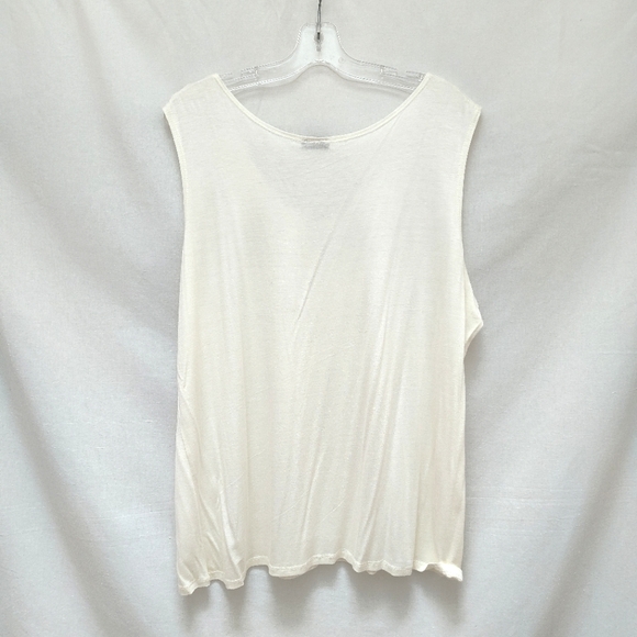 Clientele white applique top plus size blouse 22 lightweight 3X casual stretch - Picture 8 of 10